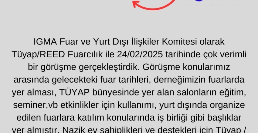 TÜYAP REED ile toplantı